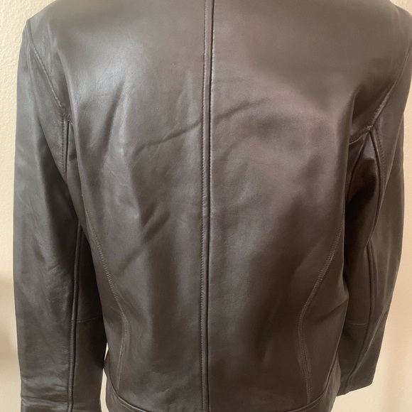 Michele Women's Brown Leather Jacket - Picture 4 of 6